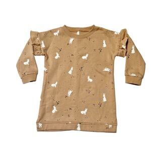 Rylee + Cru Snow Bunny Ruffle Sweatshirt Dress Size 2/3
